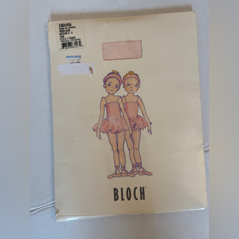 Bloch Endurance Footless Dance Tights in Soft Pink Girl’s M #T0940G New w Tags